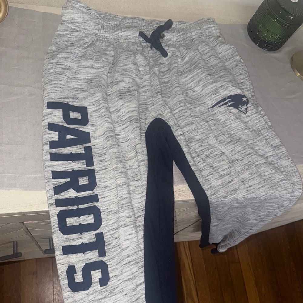 NFL Team Apparel Heather Gray Patriots Joggers/Sweatpants